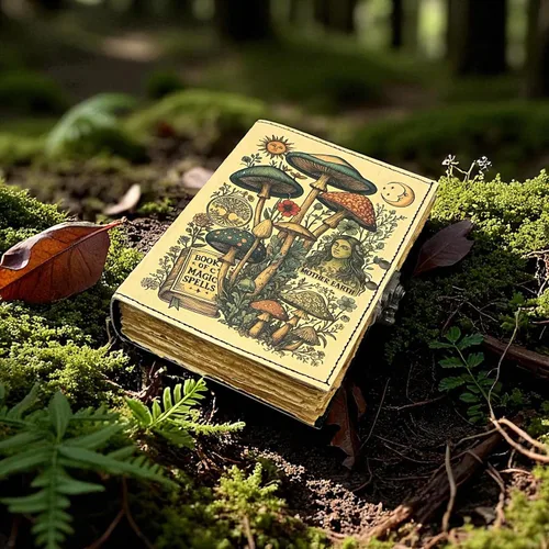 Miniatura 22 de Libro de hechizos en blanco de sombras, diario de grimorio, diseño de gato mágico, suministros de brujería, cuaderno Wiccan hecho a mano, vintage
