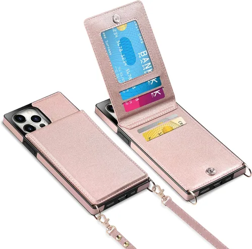 Miniatura 24 de Vofolen Funda para iPhone 11 con tarjetero con bloqueo RFID, correa ajustable, cierre magnético, resistente, a prueba de golpes, funda protectora