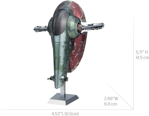 Miniatura 5 de Metal Earth Serie Premium Star Wars Boba Fett Starfighter 3D Kit de modelo de metal Fascinaciones