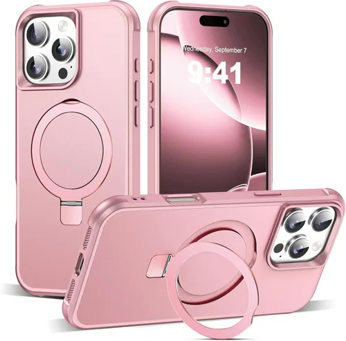 Miniatura 100 de SKYLMW – Funda compatible con iPhone 12 Pro Max y iPhone 13 Pro Max con soporte magnético invisible tipo anillo, fundas translúcidas para teléfonos