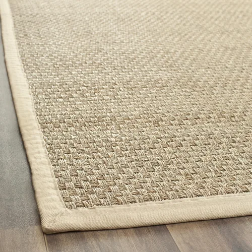 Miniatura 9 de SAFAVIEH Alfombra de Área 10' Cuadrada - Colección de Fibra Natural - Grande - Natural y Beige, Hierba Marina, Patrón de Tejido de Canasta con Borde