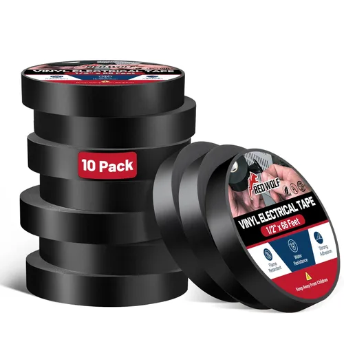 Miniatura 14 de RED WOLF Cinta eléctrica de vinilo de 1 pulgada x 66 pies, 5 rollos, cinta eléctrica de PVC con certificación UL CSA de 7 mil de grosor, resistente
