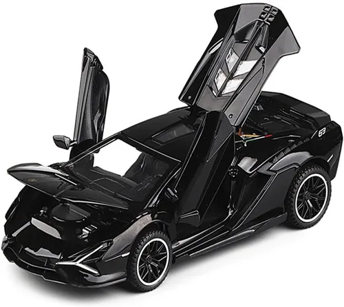 Coche de Juguete Lambo Sian FKP3 Modelo de Coche Fundido con Luces y Sonido, Coche de Juguete con tracción trasera para niños de 3, 4, 5, 6 + años