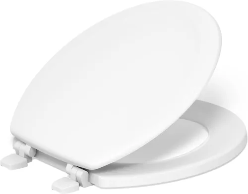 Miniatura 15 de Asiento para inodoro Kohler con tapa, de pino con molduras de madera y bisagras de plástico en color a tono, 4647-0 Blanco