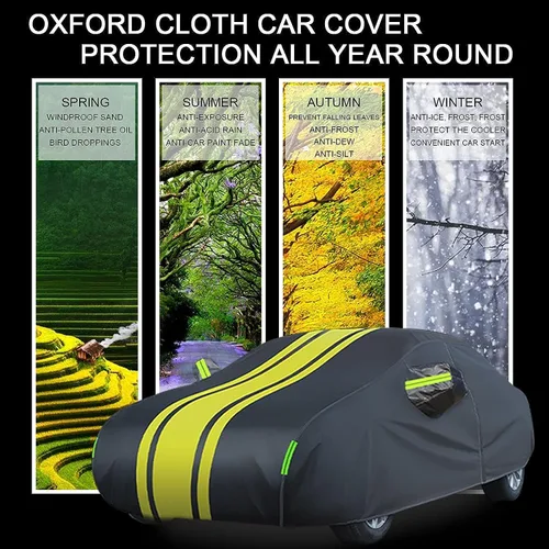 Miniatura 8 de Funda completa de automóvil compatible con Audi Q2/Q3/Q4/Q5/Q6/Q7/Q8, para exteriores, impermeable, transpirable, grande, con cremallera, cubierta