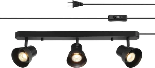 Miniatura 10 de GLOBE Electric 60024 Iluminación de riel de 3 luces con enchufe, cabezales ajustables, acabado blanco mate, 22 pulgadas, base GU10, cable de 15 pies