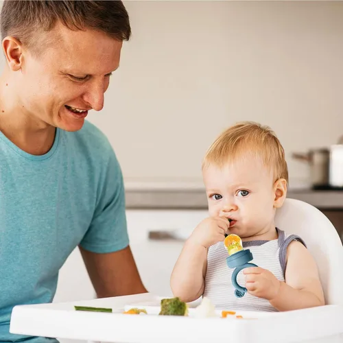 Miniatura 2 de BIGSPINACH Comedero de alimentos para bebés con mordedor de paletas de leche materna, alimentador de forraje de silicona para bebés, contenedor