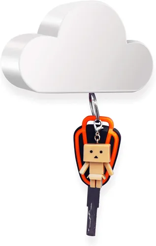 Miniatura 10 de Soporte de pared magnético con forma de nube blanca para colgar las llaves, adorno con diseño creativo y único, fuerte imán para colgar varias