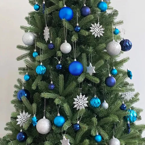 Miniatura 25 de AMS Esferas de Navidad de 2.36 pulgadas/60mm, 34 unidades, adornos grandes, decoraciones para fiestas, inastillables, colgantes festivos para Negro