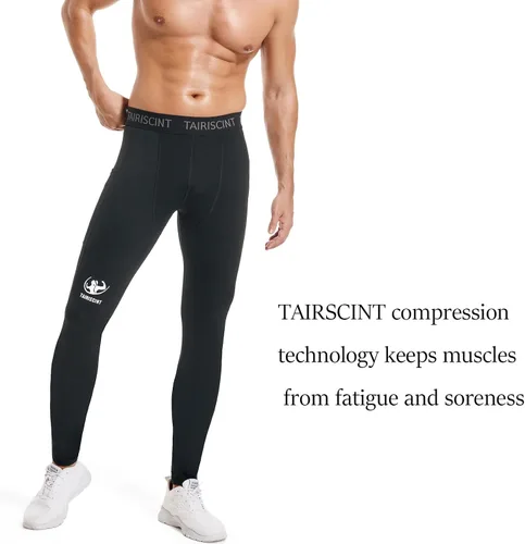 Miniatura 6 de TAIRISCINT Los pantalones de compresión de tela de alto rendimiento para hombre son adecuados para correr, fitness, voleibol en cuclillas, tenis.