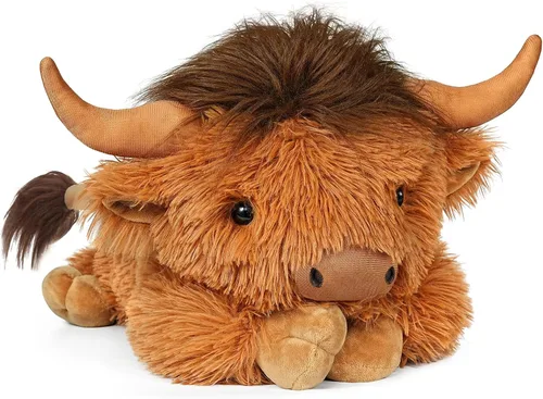 Miniatura 12 de WDXDSOB Animales de Peluche de Vaca Highland con Peso 4.2 Libras Peluche de Vaca Highland con Peso para Niños y Adultos Almohada de Juguete