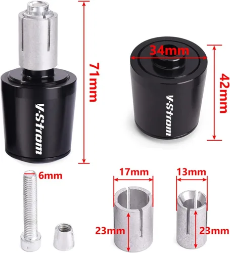 Miniatura 2 de Manillar de motocicleta para motocicleta de peso final para manillar de Suzuki DL650 V-Strom DL 650 VSTROM 2004-2022 Extremo del mango