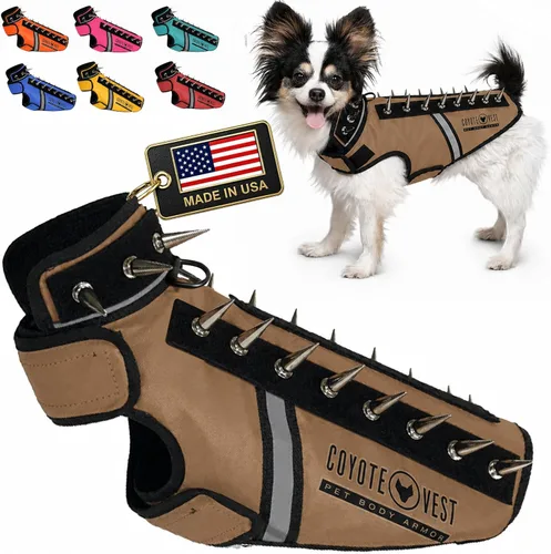 Miniatura 38 de CoyoteVest SpikeVest - Chaleco de arnés para perro, accesorios reflectantes para perros con púas para proteger a tu mascota de ataques de Raptor