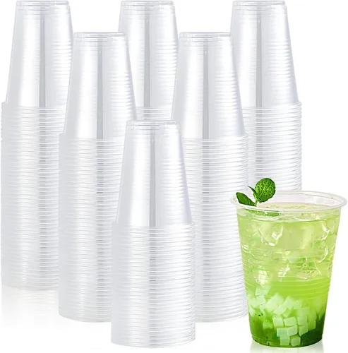 Lilymicky Paquete de 390 vasos de plástico transparente de 16 onzas, vasos de plástico desechables en frío para fiestas, picnic, barbacoa, viajes y