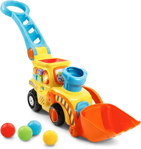 VTech Pop-a-Balls Push & Pop Bulldozer, Amarillo