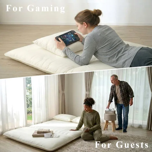 Miniatura 8 de タンスのゲン TANSU NO GEN - Colchón futón japonés, individual XL, grosor extra de 4 pulgadas, algodón 100%, 22200053 (92518)