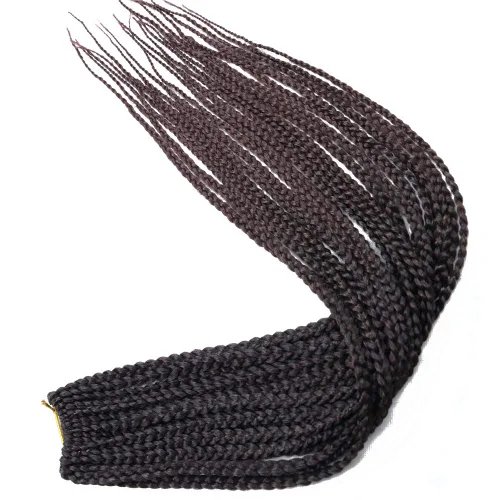 Miniatura 35 de 6 paquetes/lote (14/18/24/30) pulgadas, 0.4 in, 20 hebras por paquete, 3 extensiones de cabello trenzado de ganchillo finas, diámetro 3X