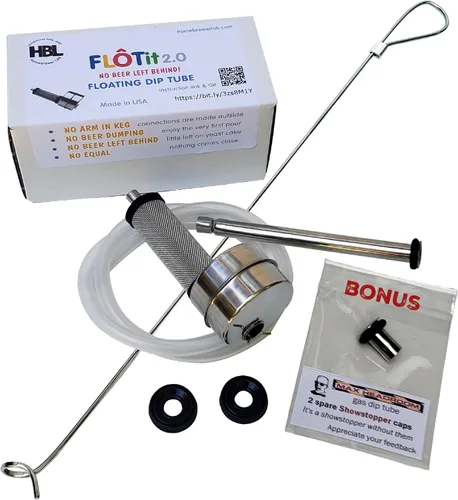 FLOTit 2.0 con tubo de inmersión de gas Max Headroom y una herramienta GANCHO. Tubo de inmersión flotante sin cerveza con DFI para una cerveza