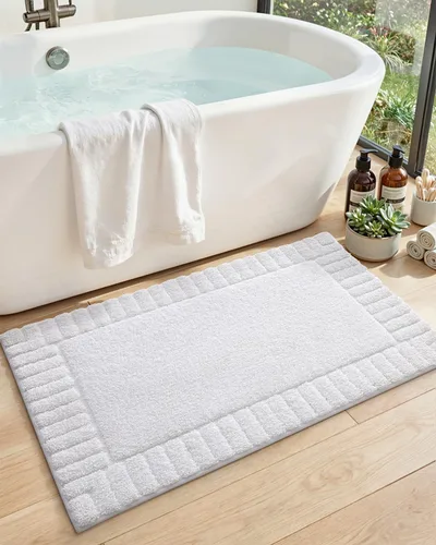 Miniatura 23 de DEXI - Alfombras de baño de 16"x24", alfombras antideslizantes para el suelo del baño, alfombra de baño ultrasuave y absorbente para la ducha, Beige