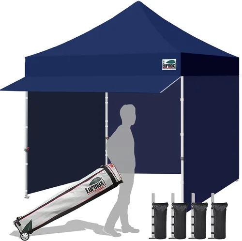 Toldo Eurmax comercial de 3 m x 3 m, carpa para armar, toldos para fiestas en exteriores con 4 paredes laterales desmontables, con cierres, y bolsa