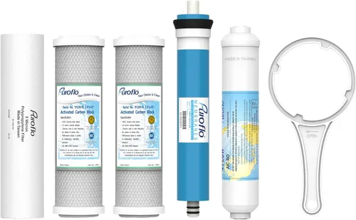 ERO - Juego de 5 filtros de ósmosis inversa anual, filtro de agua de ósmosis inversa de 5 etapas, kit de sistema de filtración de agua RO debajo del