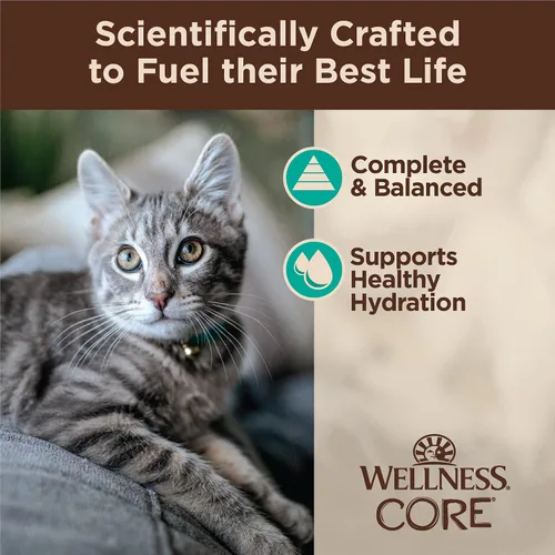 Miniatura 4 de Wellness CORE Tiny Tasters - Alimento húmedo para gatos adultos, natural, rico en proteínas, sin granos, receta de atún y salmón, 1.75 onzas