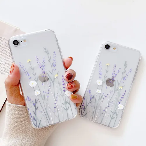 Miniatura 2 de Funda compatible con iPhone 6/6s para niñas y mujeres, elegante funda de protección de gel de goma TPU transparente suave y transparente para iPhone