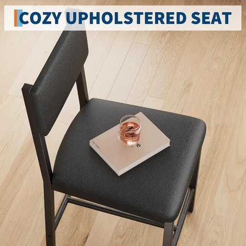 Miniatura 6 de GarveeHome Juego de mesa de comedor para 4, mesa de cocina con 2 sillas tapizadas y banco, juego de comedor de cocina de madera, para espacios