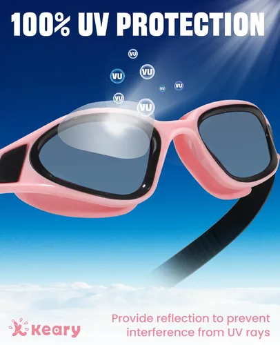 Miniatura 5 de Keary Gafas de natación para adultos para hombres y mujeres, gafas de natación para jóvenes, protección UV, antivaho, gafas de agua para piscina