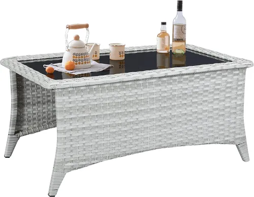 Miniatura 11 de Belord Juego de muebles de exterior, sillas de mimbre para patio, muebles de ratán de 3 piezas con mesa auxiliar, juegos de sillas bistró de patio