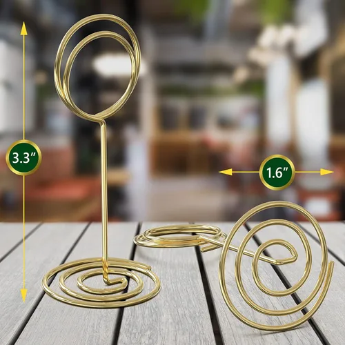 Miniatura 9 de Números de mesa dorados del 1 al 30 con 10 soportes dorados para números de mesa