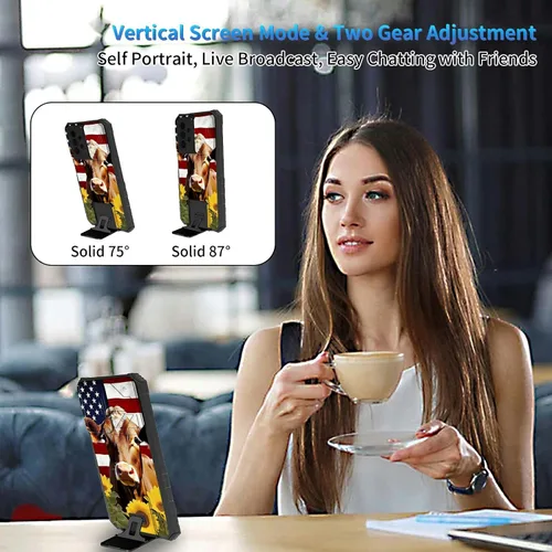 Miniatura 953 de Funda para Samsung Galaxy S22 Ultra 5G, Galaxy S22 Ultra con cubierta de cámara deslizante, funda resistente de doble capa con función atril Black