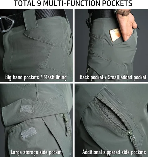 Miniatura 6 de ReFire Gear Pantalones tácticos de secado rápido para hombre, ligeros de verano, para exteriores, senderismo, cargo