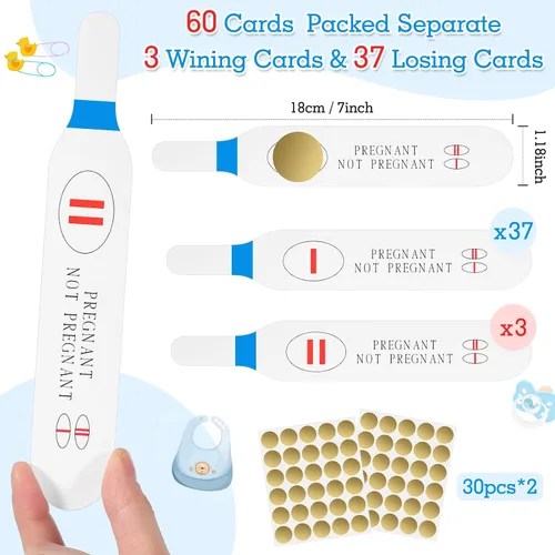 Miniatura 2 de Sinload 40 Piezas Azul Kit de Juego de Raspar de Prueba de Embarazo Juegos de Baby Shower Juegos de Baby Shower Juego de Rascar de Baby Shower