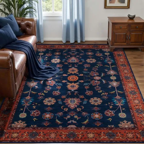 Miniatura 168 de Tangsoo Alfombra lavable para pasillo, antideslizante, 2 x 6 pies, estilo bohemio, floral, vintage, para entrada, suelo suave, para cocina, baño