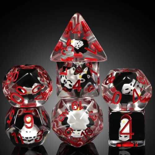 Miniatura 30 de Juego de dados de conejo DND, DNDND 7 dados poliédricos de resina con bolsa de terciopelo para juegos de rol D&D Dungeons and Dragons