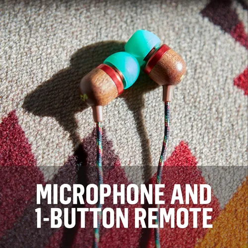 Miniatura 8 de House of Marley Smile Jamaica: Auriculares con cable con micrófono, diseño de aislamiento de ruido y materiales sostenibles (Rasta)