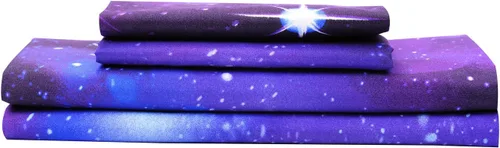 Miniatura 34 de Bedlifes Galaxy Outer Space Juego de Sábanas, con temática de galaxia, 3 piezas, incluye sábana encimera, sábana bajera y 1 funda de almohada