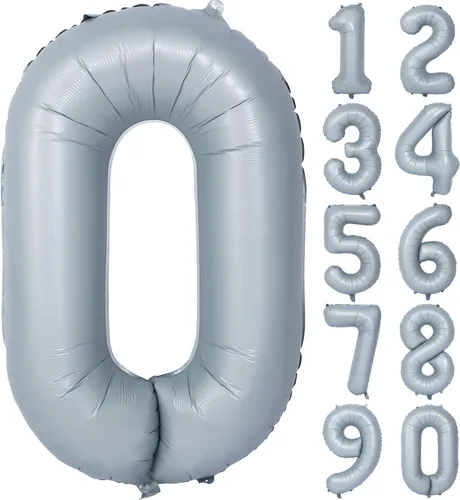 Miniatura 93 de Globos de helio de 40 pulgadas con dígitos dorados para fiesta de cumpleaños., Número 0, 40 pulgadas, número 0 oro 7