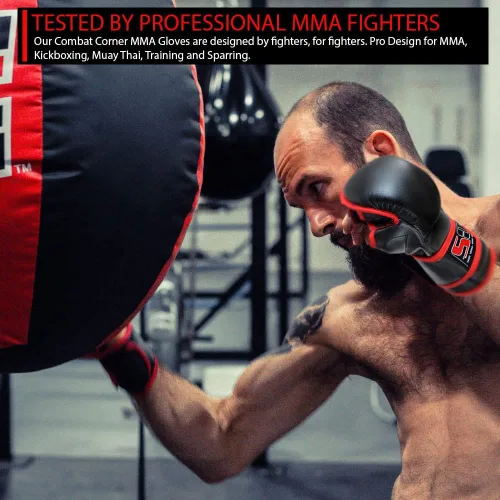 Miniatura 3 de Combat Corner Guantes de entrenamiento C2 MMA para hombres y mujeres, guantes de entrenamiento de kickboxing, Muay Thai, MMA Sparring