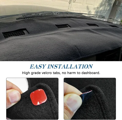Miniatura 5 de Cubierta del Tablero Alfombrilla Tapete Compatible con Dodge Ram 1500 2500 3500 de 1998 1999 2000 2001 (Negro)