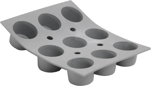 de Buyer ELASTOMOULE Molde de silicona para mini-muffins, crea 9 muffins, fácil de usar y limpiar, apto para lavavajillas