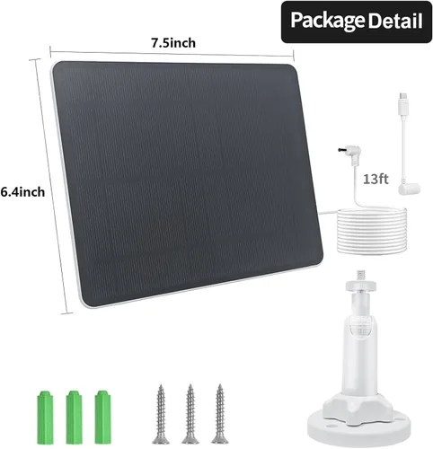 Miniatura 6 de Ring - Cargador de panel solar para cámara, compatible con batería Stick Up Cam, batería Spotlight Plus/Pro Cam, impermeable, carga rápida de 5 W 6