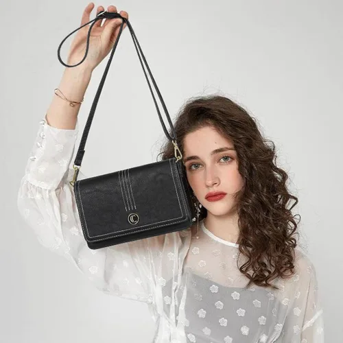 Miniatura 2 de CLUCI Bolso cruzado para mujer, cartera de muñeca, pequeña bolsa de hombro con ranuras para tarjetas, solapa de cuero, bolso de mano para teléfono