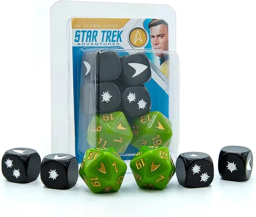 Miniatura 4 de Modiphius Entertainment Star Trek Adventures: Captain Kirk's Tunic Dice – Juego de dados de 6 piezas, color verde (MUH052045)