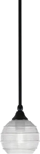 Miniatura 13 de Toltec Lighting Tallo Colgado Mini colgante, acabado de cobre negro, 3.5" cuadrado humo burbuja vidrio