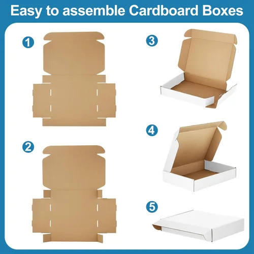 Miniatura 8 de Famagic Paquete de 50 cajas de envío pequeñas de 4 x 4 x 2, cajas de correo de cartón corrugado blanco para pequeñas empresas, cajas de correo