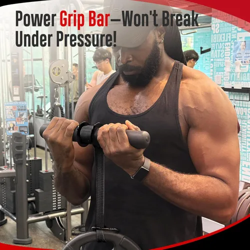 Miniatura 5 de FitBeast Fortalecedor de antebrazo y ejercitador de antebrazo, rodillo de muñeca con mango más grueso, entrenador de fuerza de antebrazo con correa