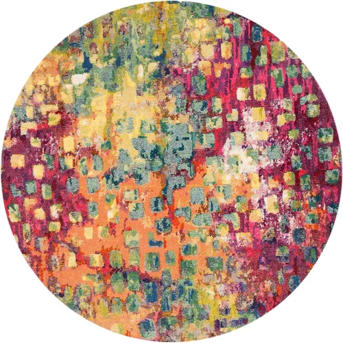 Miniatura 39 de SAFAVIEH MAD425H Madison Collection Alfombra decorativa cuadrada de 3', gris/naranja, diseño abstracto bohemio desgastado, no desprende pelusa