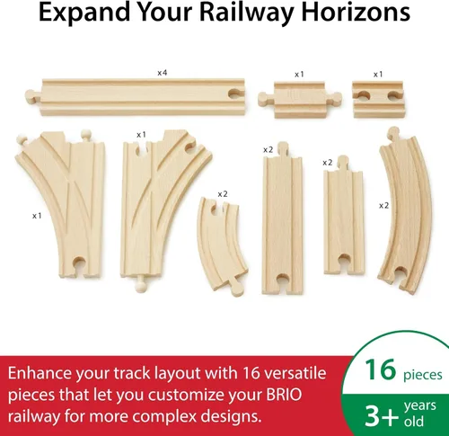 Miniatura 2 de Paquete de piezas para alargar vías de ferrocarril de juguete, de BRIO